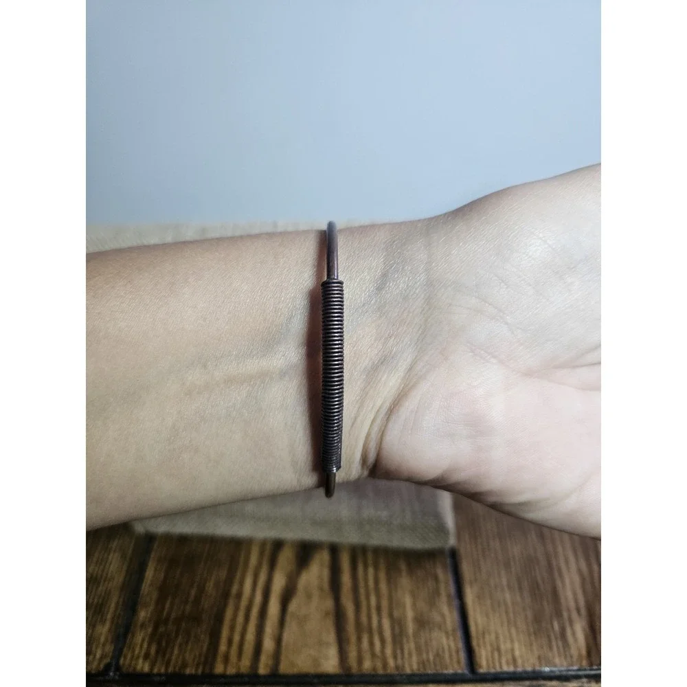 Antique Copper Filigree Double Heart Open Cuff Bangle Bracelet